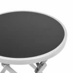OKRĄGŁY STOLIK STÓŁ SZKLANY OGRODOWY BALKONOWY SKŁADANY SZKLANY 45 CM SZATY