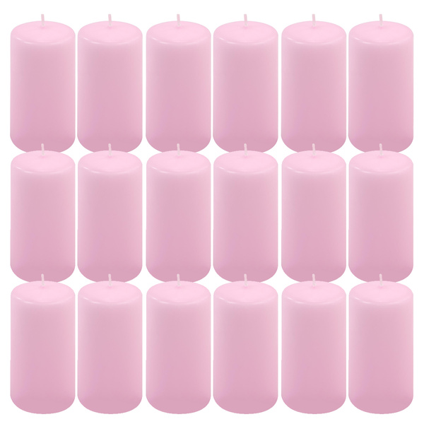 ŚWIECE STOŁOWE RÓŻOWE 16x 11,5x6 CM ŚWIECZKI WALCOWE TRADYCYJNE KOLUMNOWE