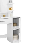 TOALETKA KOSMETYCZNA Z LUSTREM LED DO MAKIJAŻU WIZAŻU BIAŁA ZOEY 90x38x137