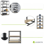 REGAŁ MAGAZYNOWY 200x100x60 CM 875KG METALOWY PÓŁKI GARAŻ WARSZTAT SZARY