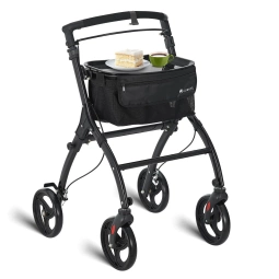 CZARNY ROLLATOR BALKONIK NA KÓŁKACH REHABILITACYJNY CHODZIK