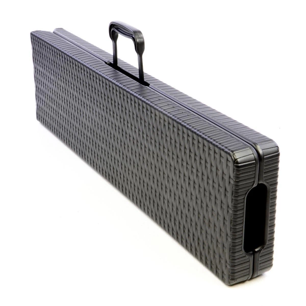 2x ŁAWKA SKŁADANA180 CM BANKIETOWA CAMPINGOWA CZARNA STYL RATTAN DO 200 KG