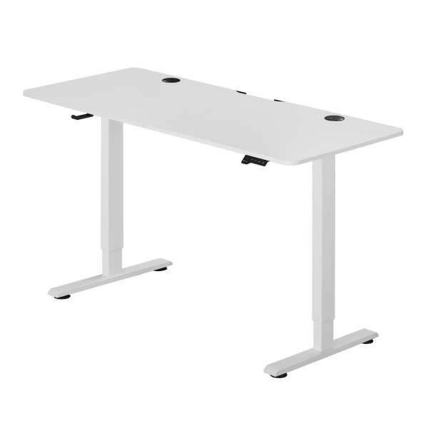 BIURKO ELEKTRYCZNE 140x60 REGULOWANE BIAŁE Z REGULACJĄ WYSOKOŚCI I PAMIĘCIĄ