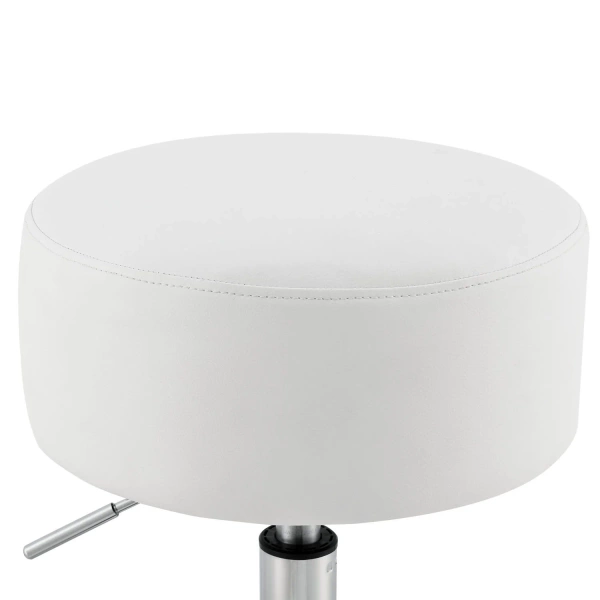 HOKER PUFA TABORET TONIA DO TOALETKI KOSMETYCZNEJ PODUSZKA Z EKOSKÓRY BIAŁY