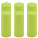ŚWIECE STOŁOWE ZIELONE 6 SZT 20x7,5 CM ŚWIECZKI TRADYCYJNE KOLUMNOWE