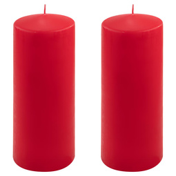 ŚWIECE STOŁOWE CZERWONE 2 SZT 25x10CM ŚWIECZKI WALCOWE TRADYCYJNE KOLUMNOWE
