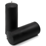 ŚWIECE STOŁOWE CZARNE 2 SZT 20x7,5CM ŚWIECZKI WALCOWE TRADYCYJNE KOLUMNOWE