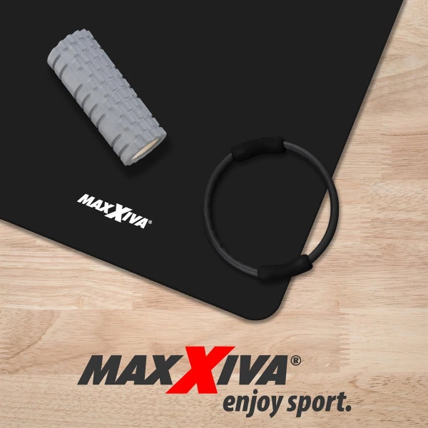 MAXXIVA CZARNA MATA PIANKOWA 190x100x1,5cm DO ĆWICZEŃ / JOGI / FITNESS