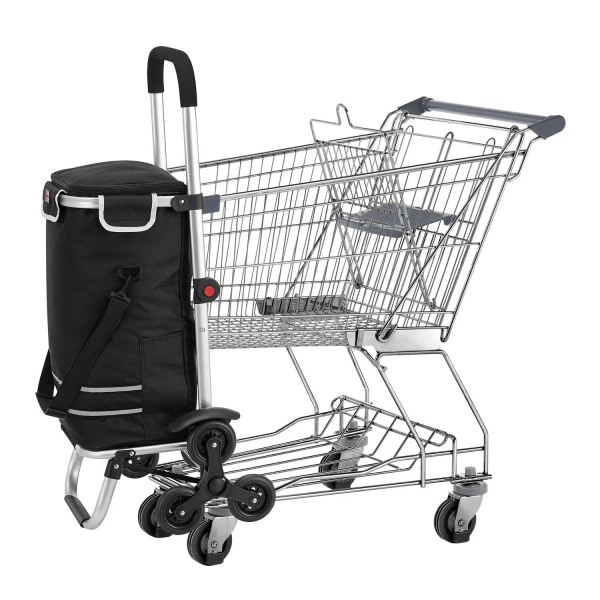 WÓZEK 3w1 NA ZAKUPY ZAKUPOWY NA SCHODY TORBA NA KÓŁKACH SKŁADANY CZARNY