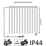 KURTYNA ŚWIETLNA ZWISAJĄCE LAMPKI SOPLE 3x3 300LED