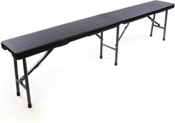 ŁAWKA SKŁADANA180 CM BANKIETOWA CAMPINGOWA CZARNA STYL RATTAN DO 200 KG