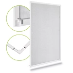 MOSKITIERA OKIENNA 80x100 CM DO OKNA ALUMINIOWA RAMA SIATKA NA OWADY BIAŁA