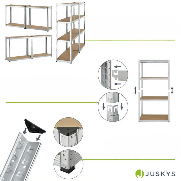 2x REGAŁ METALOWY MAGAZYNOWY 160x80x40CM 640KG PIWNICA WARSZTAT GARAŻ