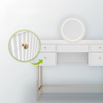 TOALETKA KOSMETYCZNA Z LUSTREM LED DO MAKIJAŻU WIZAŻU BIAŁA + ZŁOTO