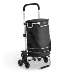 WÓZEK 3w1 NA ZAKUPY ZAKUPOWY NA SCHODY TORBA NA KÓŁKACH SKŁADANY CZARNY
