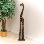 FIGURKA ŻYRAFY DREWNIANA 120 CM DEKORACJA W STYLU AFRYKAŃSKIM GHANA