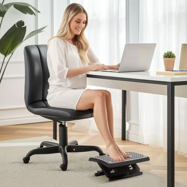 PODNÓŻEK BIUROWY Z MASAŻEM REGULACJĄ WYSOKOŚCI ERGONOMICZNY ANTYPOŚLIZGOWY