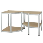 REGAŁ NAROŻNY METALOWY MAGAZYNOWY 160x75x40CM 320KG PIWNICA GARAŻ SREBRNY