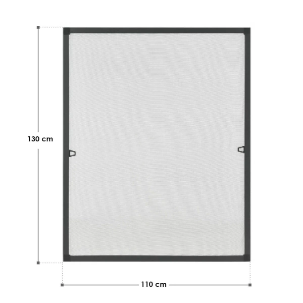 MOSKITIERA OKIENNA 110x130 CM DO OKNA ALUMINIOWA RAMA SIATKA NA OWADY SZARA