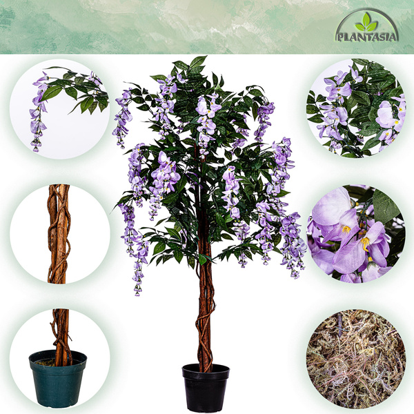 SZTUCZNE DRZEWO GLICYNIA 150 CM WISTERIA FIOLETOWA DRZEWKO OZDOBNE