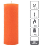 ŚWIECE STOŁOWE POMARAŃCZOWE RUSTYKALNE 6 SZT 7,5x20 CM ŚWIECZKI KOLUMNOWE