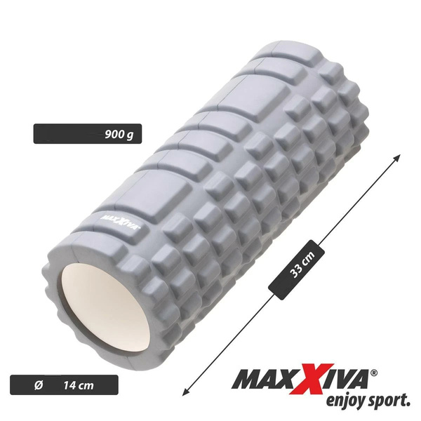 MAXXIVA SZARY WAŁEK ROLKA DO MASAŻU 33x14 CM ROLLER FITNESS