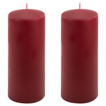 ŚWIECE STOŁOWE BORDOWE 2 SZT 25x10CM ŚWIECZKI WALCOWE TRADYCYJNE KOLUMNOWE