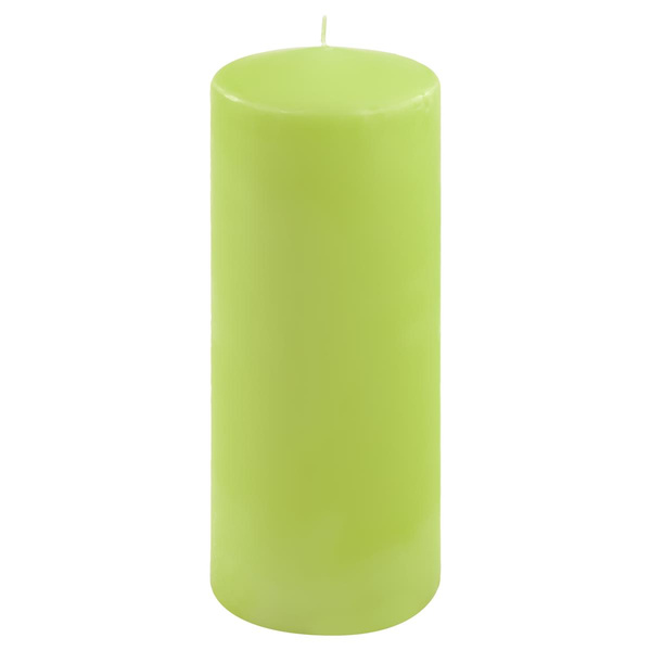 ŚWIECE STOŁOWE ZIELONE 6 SZT 25x10 CM ŚWIECZKI WALCOWE TRADYCYJNE KOLUMNOWE
