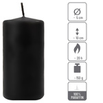 ŚWIECE STOŁOWE CZARNE 24 SZT 10x5CM DEKORACYJNE ŚWIECZKI WALCOWE TRADYCYJNE