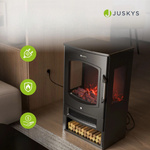 KOMINEK ELEKTRYCZNY 1800W CZARNY ELEKTROKOMINEK Z EFEKTEM PŁOMIENIA + PILOT