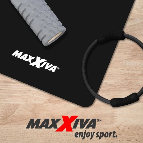 MAXXIVA CZARNA MATA PIANKOWA 190x60x1,5cm DO ĆWICZEŃ / JOGI / FITNESS