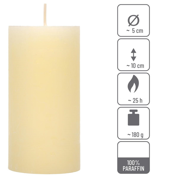 ŚWIECE STOŁOWE KREMOWE RUSTYKALNE 16 SZT 5x10 CM ŚWIECZKI WALCOWE KOLUMNOWE