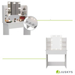 TOALETKA KOSMETYCZNA Z LUSTREM 10x LED DO MAKIJAŻU WIZAŻU BIAŁA 90x40x140CM