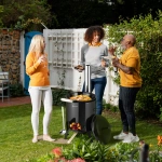 GRILL KOCIOŁEK MYŚLIWSKI EMALIOWANY PIECYK GARNEK  NA GULASZ 17L + 8L 