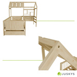 ŁÓŻKO DZIECIECE DOMEK YARI 90x200 CM SZUFLADA BIURKO DLA DZIECKA NATURALNE