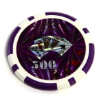 50x ŻETONY LASEROWE 12G WARTOŚĆ 500 DO POKERA RDZEŃ METAL CHIPS OCEAN