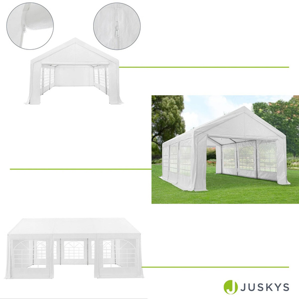 NAMIOT OGRODOWY 4X6M PAWILON IMPREZOWY HANDLOWY DRZWI BIAŁY UV WODOODPORNY