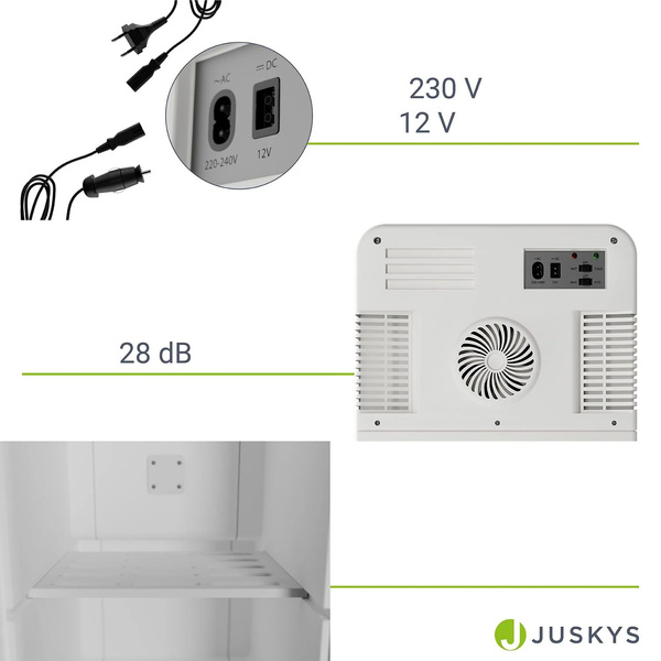 MINI LODÓWKA TURYSTYCZNA 15L ELEKTRYCZNA 12/230V PRZENOŚNA + GRZANIE BIAŁA
