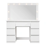 TOALETKA KOSMETYCZNA LILIA Z LED, LUSTREM I 7 SZUFLADAMI BIAŁA
