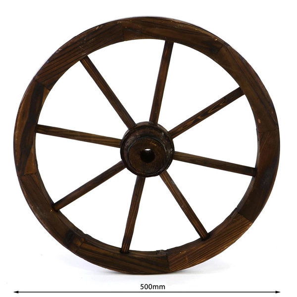 DREWNIANE KOŁO DEKORACYJNE 50 CM BRĄZOWE WESTERN VINTAGE DEKORACJA ŚCIENNA