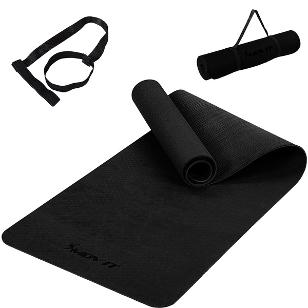 CZARNA MATA TPE 190x60x0,6cm DO ĆWICZEŃ FITNESS 