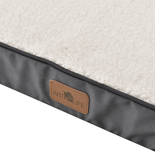 ORTOPEDYCZNE LEGOWISKO DLA PSA MATERAC ŁÓŻKO MILOW 92X69X8 CM BEŻOWO-SZARE