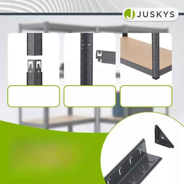 2x REGAŁ METALOWY MAGAZYNOWY 160x80x40CM 640KG PIWNICA WARSZTAT GARAŻ SZARY