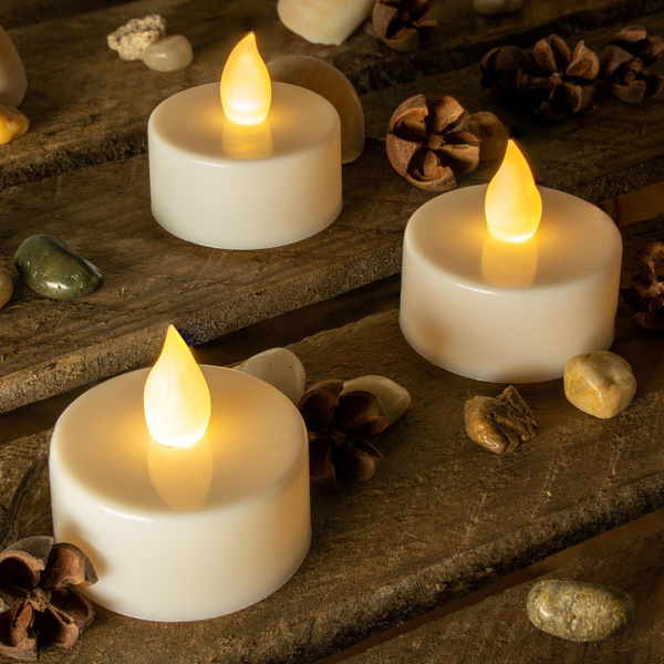 8x ŚWIECZKI LED TEALIGHT BIAŁE BEZPŁOMIENIOWE NA BATERIE + TIMER 6/18H