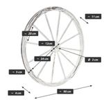 DREWNIANE KOŁO DEKORACYJNE WHITEWASH 90 CM VINTAGE DEKORACJA WESTERN