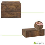 ZESTAW 2 SZAFEK NOCNYCH WISZĄCYCH Z SZUFLADĄ 46x30x15 CM DREWNOPODOBNY 