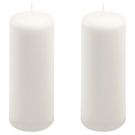 ŚWIECE STOŁOWE BIAŁE 2 SZT 20x7,5CM ŚWIECZKI WALCOWE TRADYCYJNE KOLUMNOWE