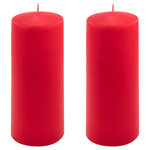 ŚWIECE STOŁOWE CZERWONE 2SZT 20x7,5CM ŚWIECZKI WALCOWE TRADYCYJNE KOLUMNOWE