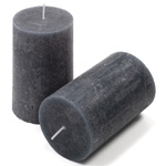 ŚWIECE STOŁOWE ANTRACYTOWE RUSTYKALNE 12 SZT 6,8x11,5 CM ŚWIECZKI KOLUMNOWE