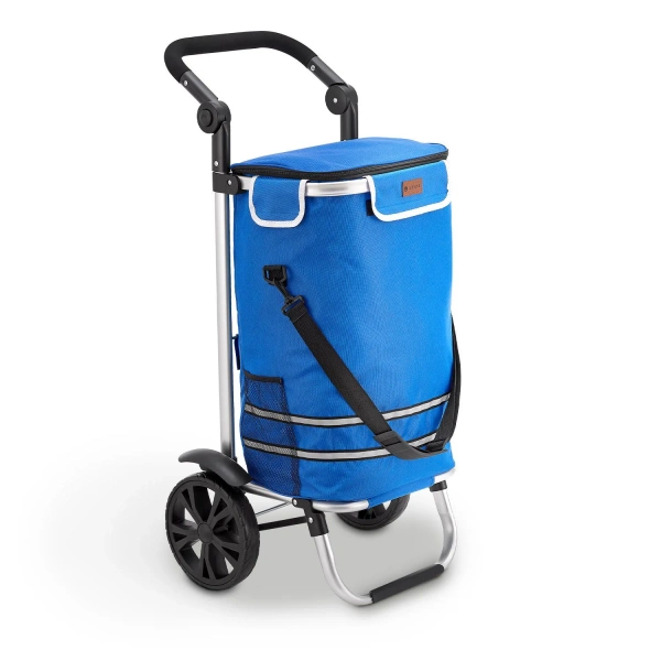WÓZEK 3w1 NA ZAKUPY ZAKUPOWY 56 L TORBA NA KÓŁKACH SKŁADANY LEKKI NIEBIESKI